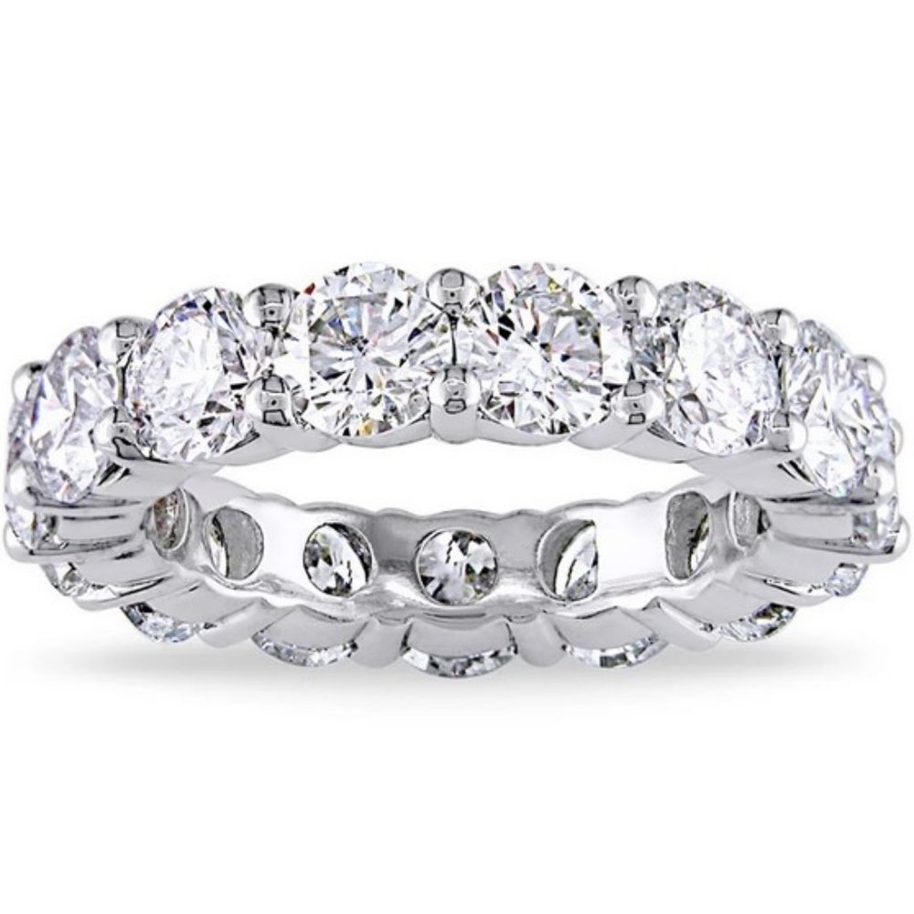 STUNNING 14K White Gold and CZ Round Eternity Band by Orleans Jewels - LIKE NEW!